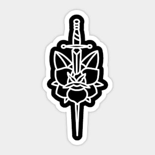 Dagger 'n' Rose Sticker